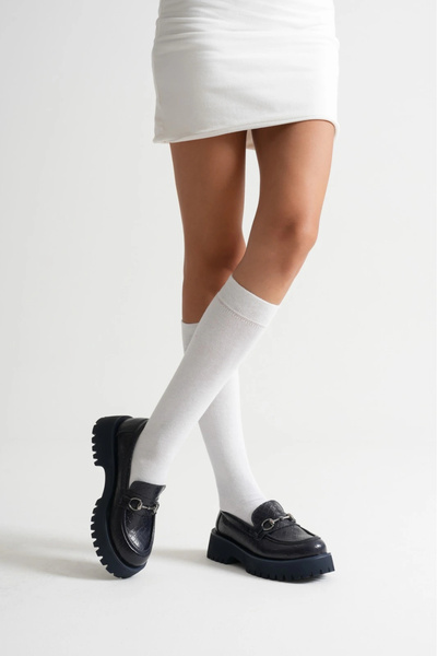 Miss Mitto Жіночі лаци кроко Шикарні туфлі з товстою підошвою та зручною шнурівкою