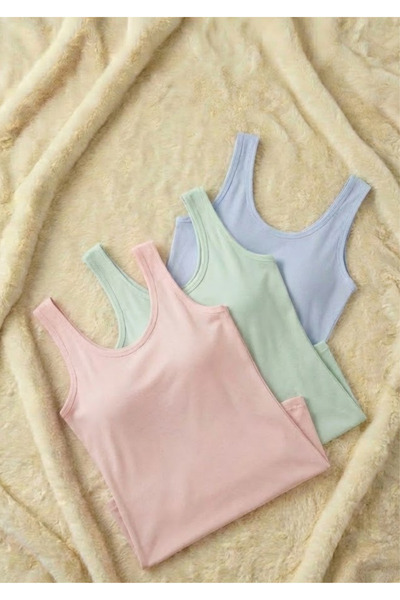 Loule Women's 3-Pack Thick Strap Tank Top - 48% Cotton 47% Modal Soft Non-Sweat Stretchy Fabric