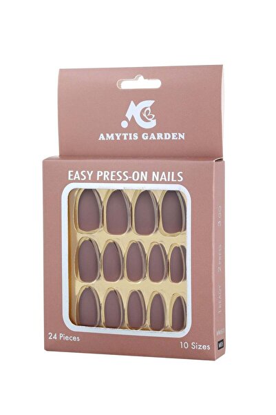 AMYTIS GARDEN أظافر صناعية مطفية، 24 قطعة M08