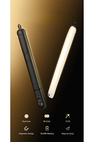 Generic 20W Portable Air Tube Light Bi Color LED Magnetic Video Photography Fill Light Type C Rechargeable