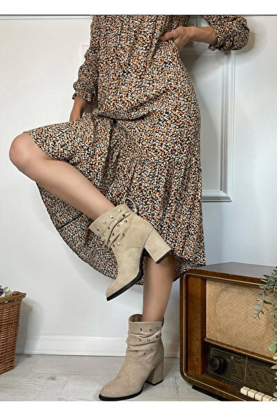 apelles Παπούτσια Adel Suede Studded Detail Draped Cowboy Boots Ύψος τακουνιού 8,5 cm