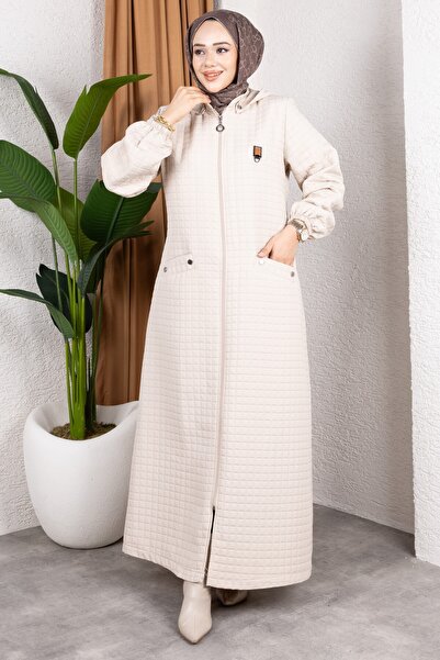 Moda MSK Νέα σεζόν με κουκούλα Καπιτονέ Μπεζ Καπέλο