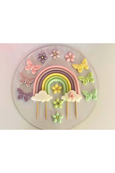 FigurinArt Set of sugar paste cake figurines - Butterflies - Handmade