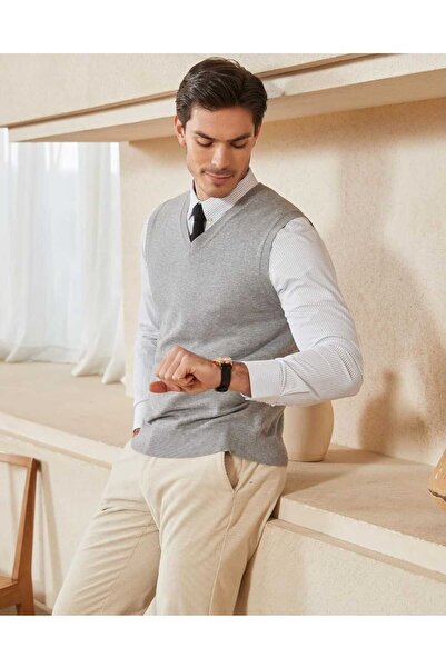 youknitwear you Shaun 100% Cotton V Neck Men's Knitwear Sweater