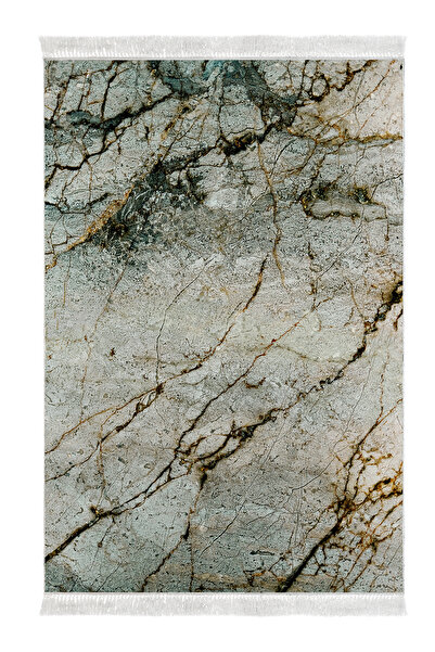 Alanur Home Non-Slip Base Djt Toilet Set Star Leather Fringed Marble E5031 Colorful