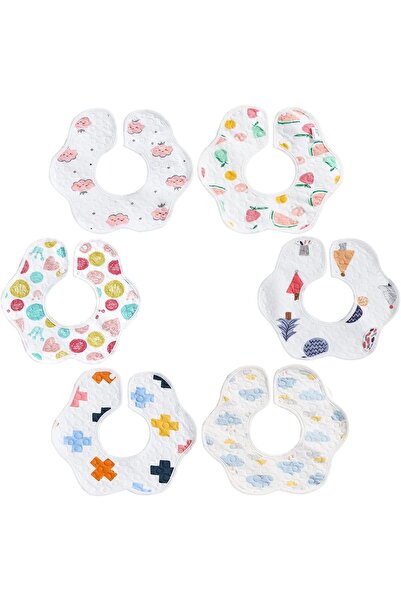 Generic مريلة أطفال من أليبرل، عبوة من 6 قطع، مصنوعة من القطن العضوي، مقاومة ...