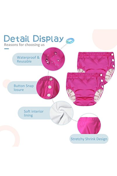 Durio Swim Diapers, One-Piece, Size 2-3 Years