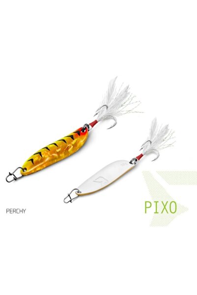 DELPHİN Fish-On-X Pixo oscillating spoon lure 10g, Perchy color, treble hook ...