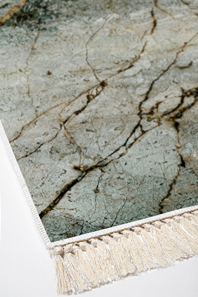 Alanur Home Non-Slip Base Djt Toilet Set Star Leather Fringed Marble E5031 Colorful