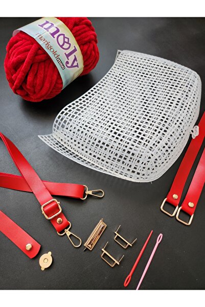 FERİHA HOBİ AKSESUAR 3D Bag Canvas Knitting Kit (8 Pieces)