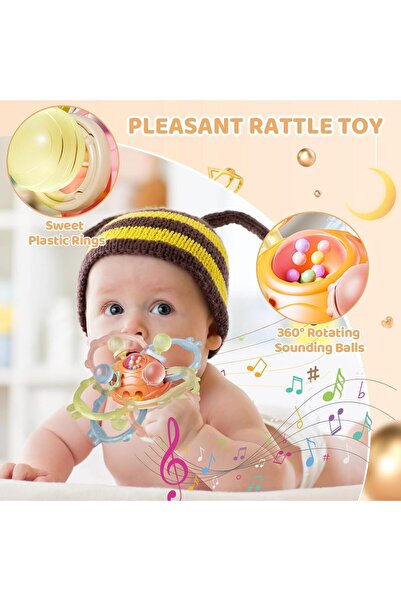 Generic Sensory Montessori Silicone Teether Ball for Babies, BPA-Free, Orange