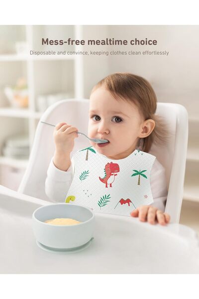 YOU HOME Disposable Baby Bibs for Toddlers, 50 Pack, Unisex, Individually Packaged, Waterproof with