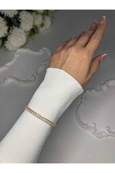 New Meluna Steel Waterway Model Gold Bracelet-(19 Cm.)