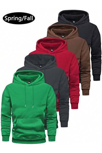 rocassi Pachet de 5 hanorace unisex cu glugă supradimensionat