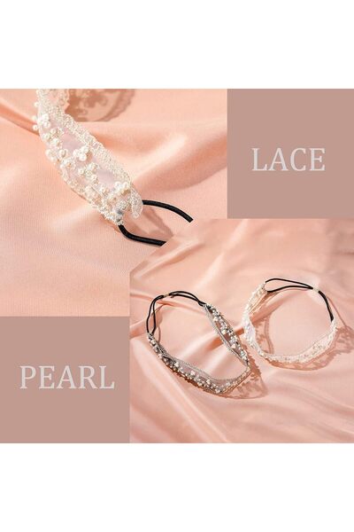 Generic Al-Mikoz Lace Headbands, Wide Stretch Floral Lace Headbands, Tulle Flower Turban Hair Accessories fo