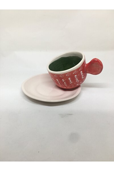 seramikanaz Christmas Snow Pattern Handmade Ceramic Coffee Cup