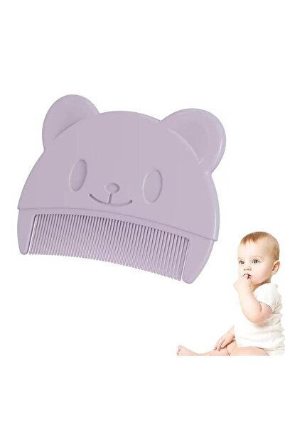 SUPER TRENDS Soft Silicone Baby Bath Brush and Comb Set, Purple Milk Crust Removal