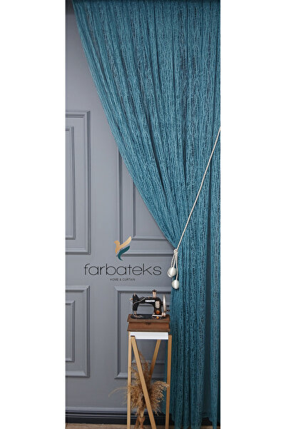 farbateks Mint Broken Glass Embroidered Right and Left Topcuklu K Double-Breasted 3 Layer Pleated Tulle