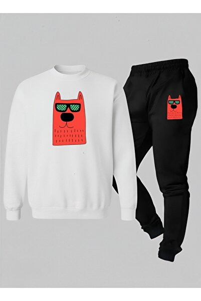 LORVEX Unisex Swea tricou - Trening pentru copii cu gât rotund ORANGE DOG imp...