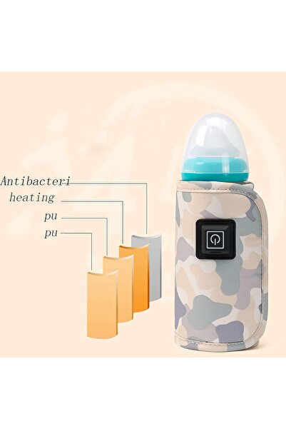 VicJoye سخان زجاجات الأطفال المحمول للسفر والتخييم، USB، 3 تروس درجة حرارة قا...