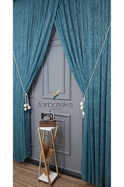 farbateks Mint Broken Glass Double-Breasted Layered Tulle with Right and Left Shoulder Pockets 3 Layer Pleated Tulle