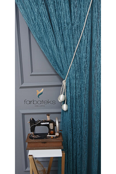 farbateks Mint Broken Glass Embroidered Right and Left Topcuklu K Double-Breasted 3 Layer Pleated Tulle