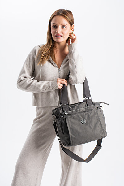 EG-BAGSS Sanmorris 7002 Women's 4-Compartment Water-Resistant Satin Fabric Crossbody and Shoulder Strap Bag