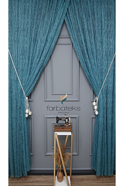 farbateks Mint Broken Glass Double-Breasted Layered Tulle with Right and Left Shoulder Pockets 3 Layer Pleated Tulle