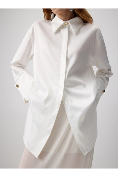 Touche GENİŞ MANŞETLİ SATEN GÖMLEK