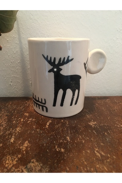 seramikanaz Anatolian Patterned Handmade Ceramic Coffee Cup