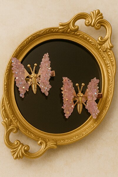 gigigiyim Crystal Stone Patterned Moving Winged Butterfly Hair Clip