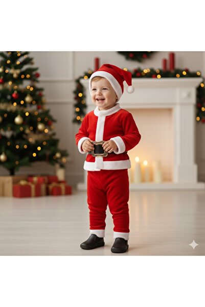 MİNİKO KİDS Boys' Christmas New Year Themed Santa Claus Suit