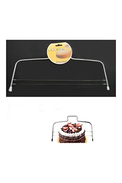 Generic Stainless steel cake cutter with adjustable wire, silver, 330x160x10mm