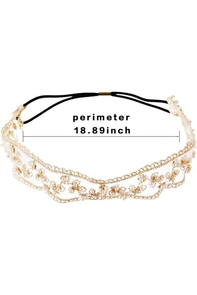 Generic Al-Mikoz Lace Headbands, Wide Stretch Floral Lace Headbands, Tulle Flower Turban Hair Accessories fo