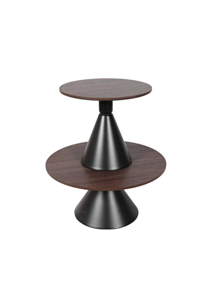 Ch A two-table service set in a black and wood design, suitable for the living room and majlis.