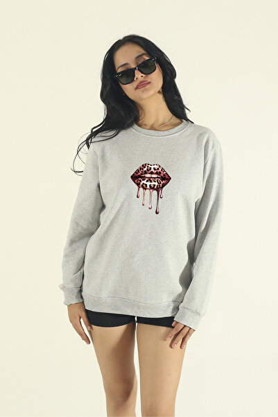 EydaMoon Bumbac de iarnă pentru femei Leopard Lip cu imprimeu Regular guler r...