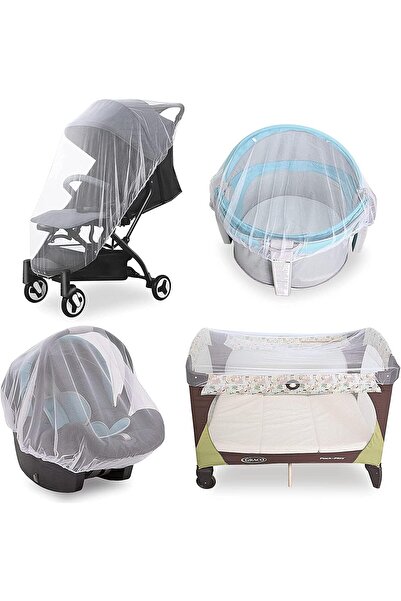 Khazna Baby Stroller Mosquito Net - White, Round, Portable