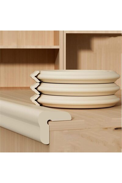 KASTWAVE Kids Corner Protectors – Shock-Absorbing Self-Adhesive PVC Guards for Furniture Edges (Beige)