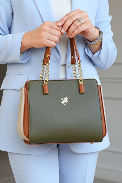 POLO CLUB Women's Polo 4 Compartment Chain Detailed Long Crossbody Strap & Handbag 4040 (23X19 cm)