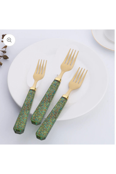 Generic Set of 4 shiny handle forks