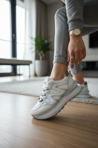 dehaine Women's causal sneakers made of eco-leather in pre-washed colors, R01