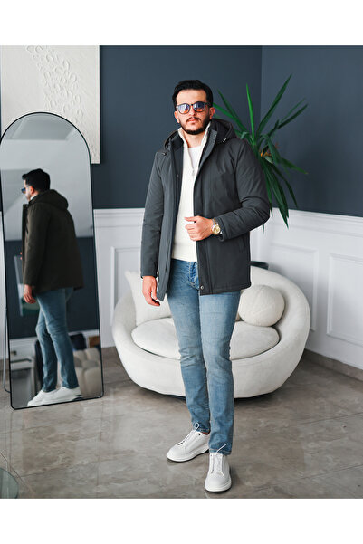 Avni Ceylan Men's Nordic Pro Hooded Premium Parka Coat Water Repellent Smart Fabric