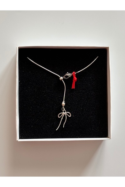 acc swen Coquette Ribbon Elevator Necklace with Colored Stones Y Necklace Low...