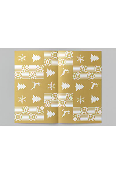 ÇINARASYADAHOME Gold Christmas Patterned Gift and Bouquet Holder 57X57 cm (4 ...