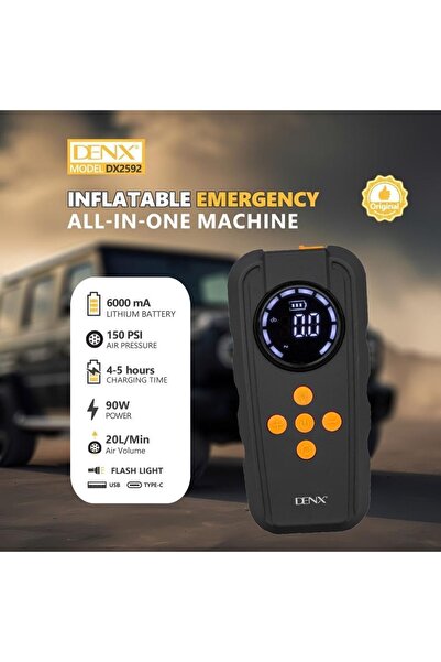 Denx Car jump starter (2000 amps), powerful 150 PSI air blower, and 6000mAh power bank