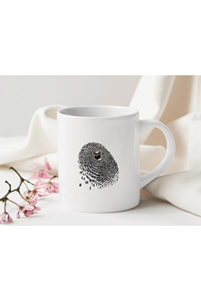 Beramussa كوب بتصميم الكعبة وبصمة الإصبع - هدية خاصة ذات معنى روحاني