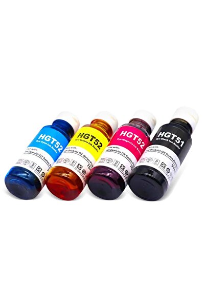 Propart Set of 4 Ink Cartridges GT51 Black 90 ml GT52 Blue, Red, Yellow, 70 ml Compatible HP Ink Tan