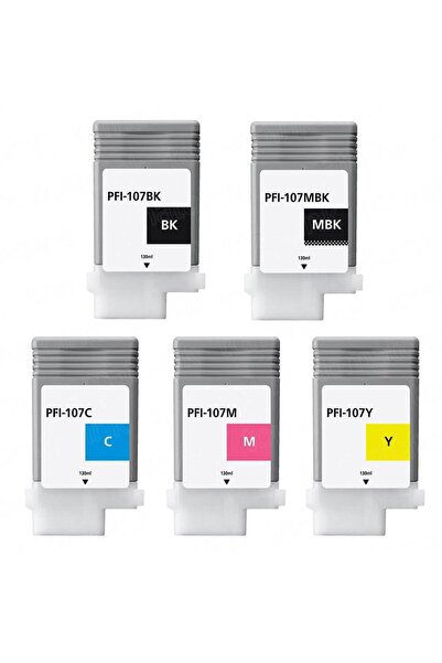 Propart Set de 5 Cartuse Pfi 107 Negru, Negru Mat, Albastru, Rosu, Galben Mul...