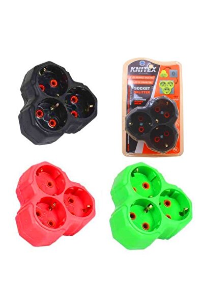 Luminoo KINETEX GOLYAT PRİZ ÜÇLÜ PAPATYA DESENLİ EĞLENCELİ RENKLİ 16A-250V