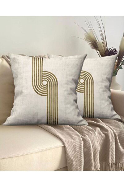Ardizayn فينيسيا - (ذهبي) غطاء وسادة مزدوج من القماش المخملي مقاس 43×43 سم - طباعة على الوجهين
